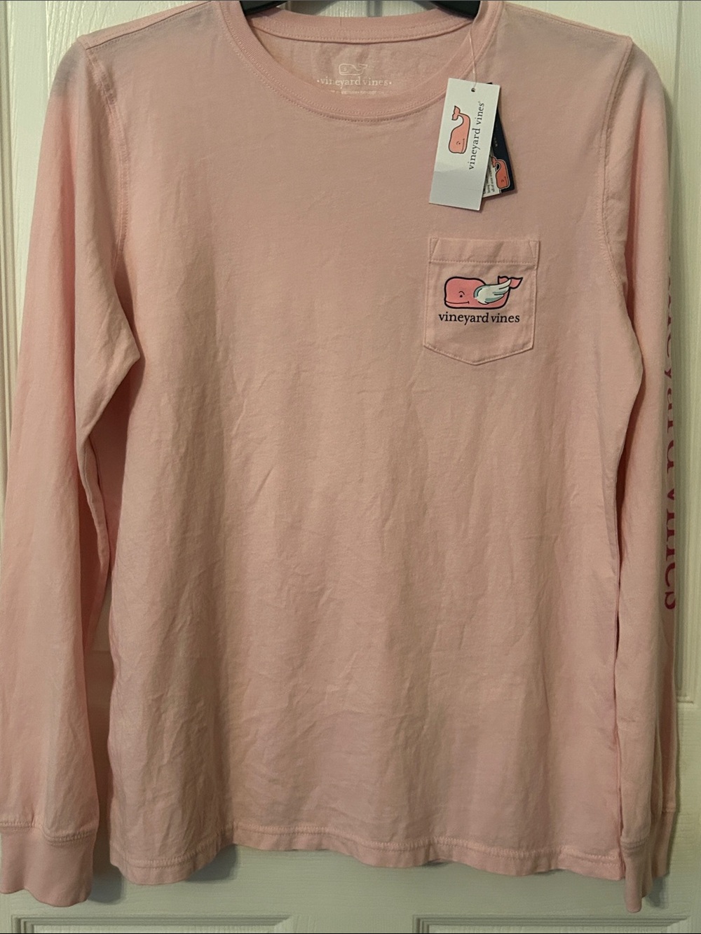 Vineyard Vines Light Pink Long-Sleeve Pocket Tee